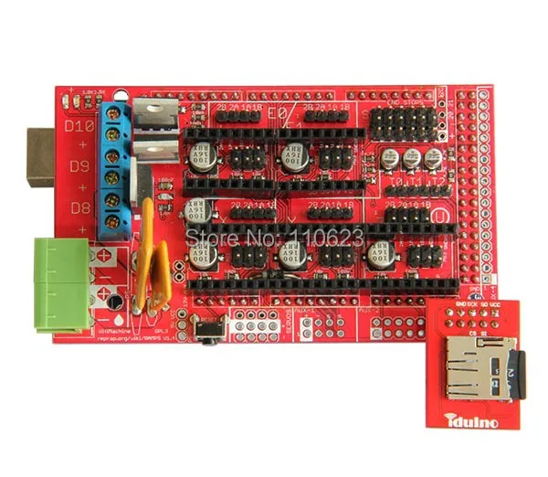 Полный 3D принтер Стартовые наборы Ramps1.4, LCD2004, heatbed MK2a, Nema17 шаговый двигатель, A4988 Драйвер, алюминиевая пластина