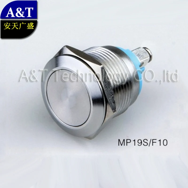 

Free shipping 19mm metal stainless steel waterproof IP67 anti vandal momentary push button reset switch Screw terminal