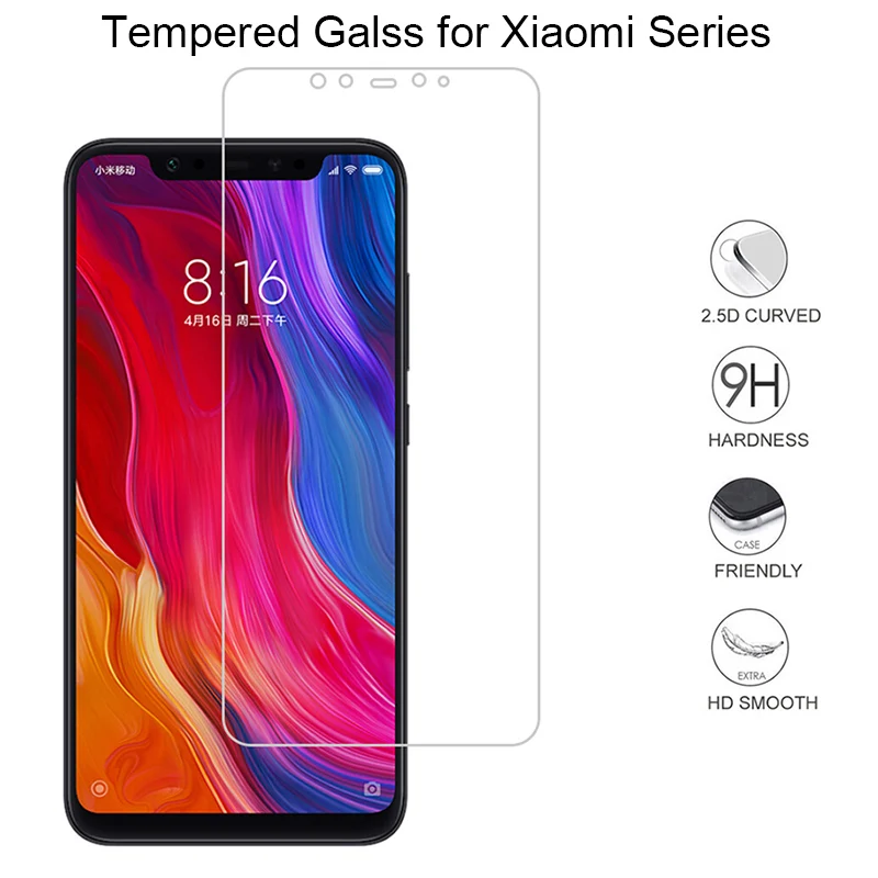 Screen Protector phone For Xiaomi Mi 8 9 SE 8SE A2 Lite Redmi Note 7 6 6A Tempered Glass Film Protective Cover | Мобильные телефоны