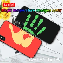 

Heat Sensitive Case For iphone X 8 7 6 Plus Case Soft TPU Discoloration Thermal Sensor Cover For iphone 5/5S Back Cover