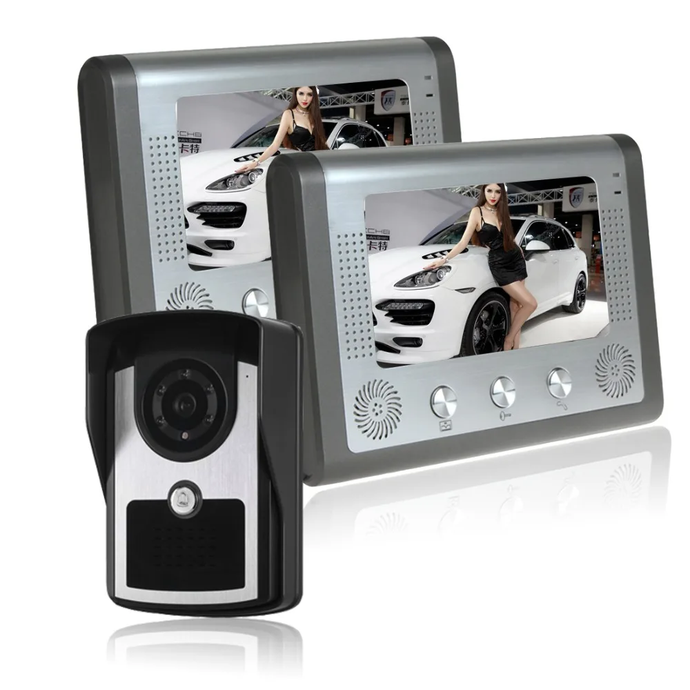 

7 inch screen indoor unit Wired video intercom doorbell Villa unlocking access control Rain with night vision