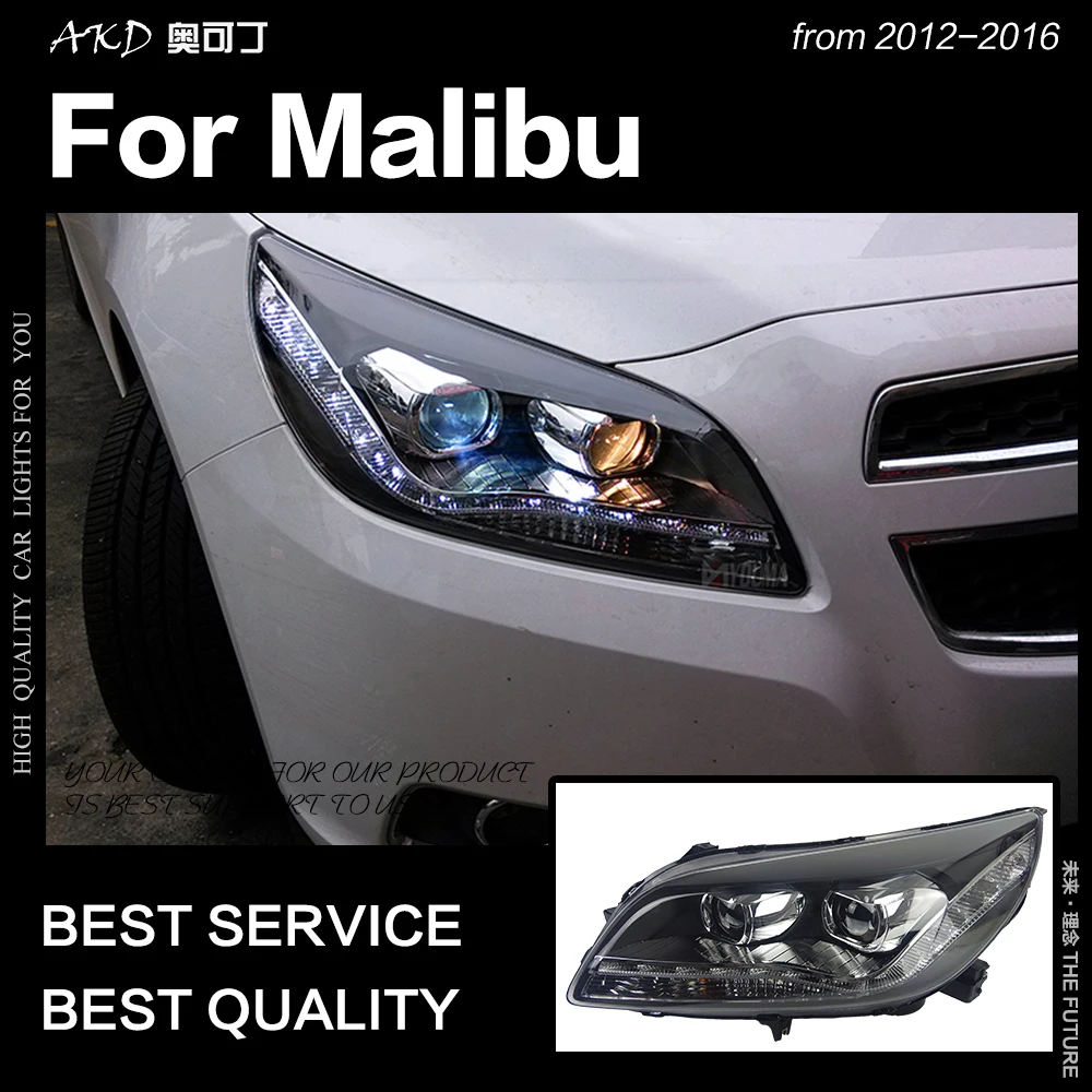 АКД Автомобиль Стайлинг фара для Chevrolet Malibu светодиодный фары 2012- Audi-дизайн светодиодный DRL Hid биксенон авто аксессуары