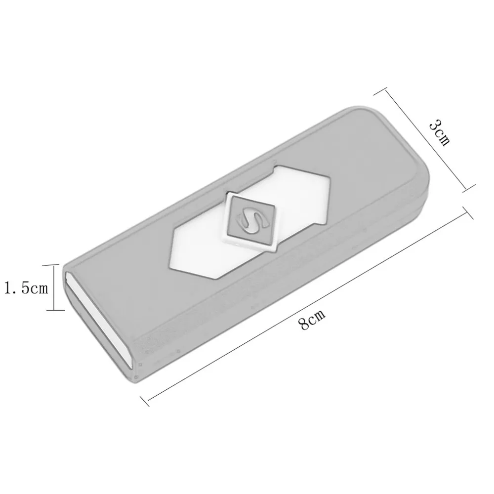 Портативный электронный без газа USB перезаряжаемая Зажигалка беспламенный Супермен сигарета зажигалка Бесшумная ветрозащитная гаджет чехол Горячая Распродажа