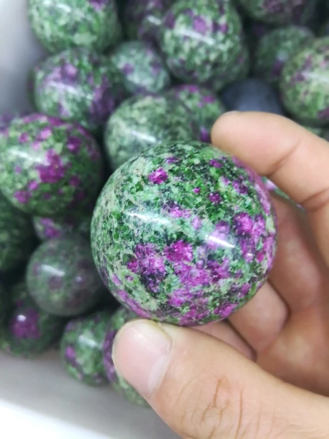 

Mujia Beautiful Natural Unakite Stone Oval Sphere Ball Miner as Christmas gift standing