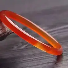 Китайский натуральный красный агат халцедон Ice нефритовый браслет 56 мм~ 62 мм