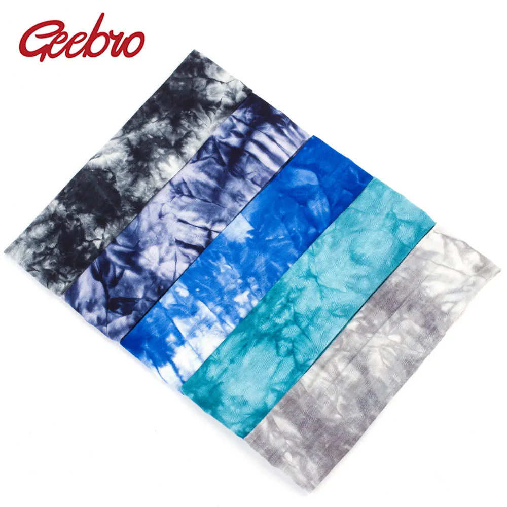 

Geebro Women's Tie Dye Hair Headband Summer 3 inch Cotton Stretch Headbands For Women Girls Head Wrap For Girls Hair Accessories