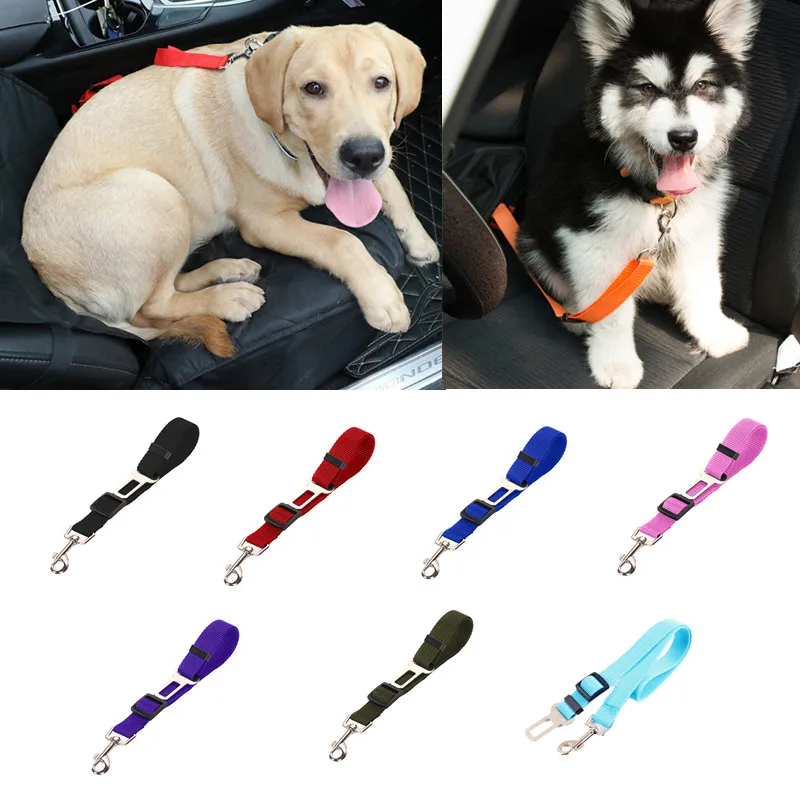 

Nylon Pet Dog Car Safety Seat Belt Adjustable Pets Puppy Dog Collar Leash Seat Hardness Vehicle Seatbelt Dog Cat Accessories