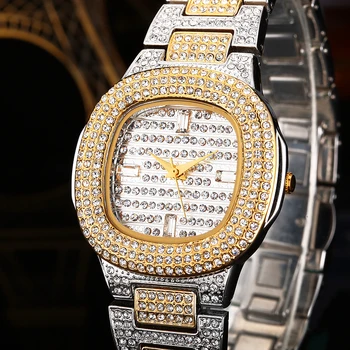 

Fashion Women's Wrist Watches with Diamond Golden Watchband Top Luxury Brand Ladies Jewelry Bracelet Watch Female Gift 2018