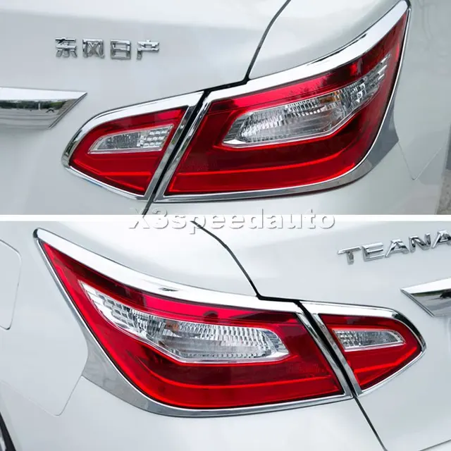 For Nissan Teana Altima 2016 2017 Car Styling Chrome Rear Tail Light For Nissan Teana Altima 2016 2017 Car Styling Chrome Rear Tail Light Lamp Cover Trim 4pcs