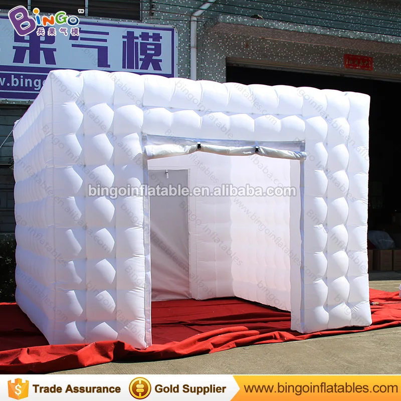  Free shipping All white inflatable photo booth tent 3.6X3.6X2.7 M customized cube photo booth with 