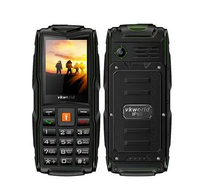 Подарок!) VKWorld камень V3 IP68 Водонепроницаемый 3 слота для sim-карт мобильный телефон 2,4 ''GSM FM русский 3000 мАч мобильный телефон PK Guophone A6 - Цвет: V3 IP68 Green