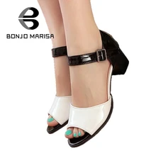 Plus größe 31-43 mary jane stil schnalle up frauen sandalen 2017 süße offene spitze plattform sommer schuhe frau bonjomarisa