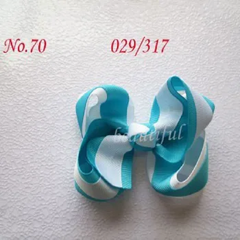 

50 BLESSING Good Girl Bouquet 4 Inch 2 Tone Double-Edged Hair Bow Clip 98 No.