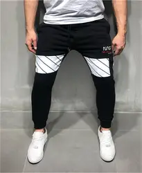 Новые хип-хоп мужские брюки обтягивающие штаны фитнес тренировка для бегунов модные тренировочные брюки Брендовые брюки с вышивкой в