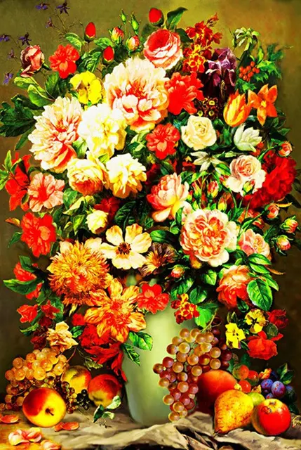 1000 Piece Flower Puzzle For Adults - Colorful Oil Painting Style Advanced Jigsaw