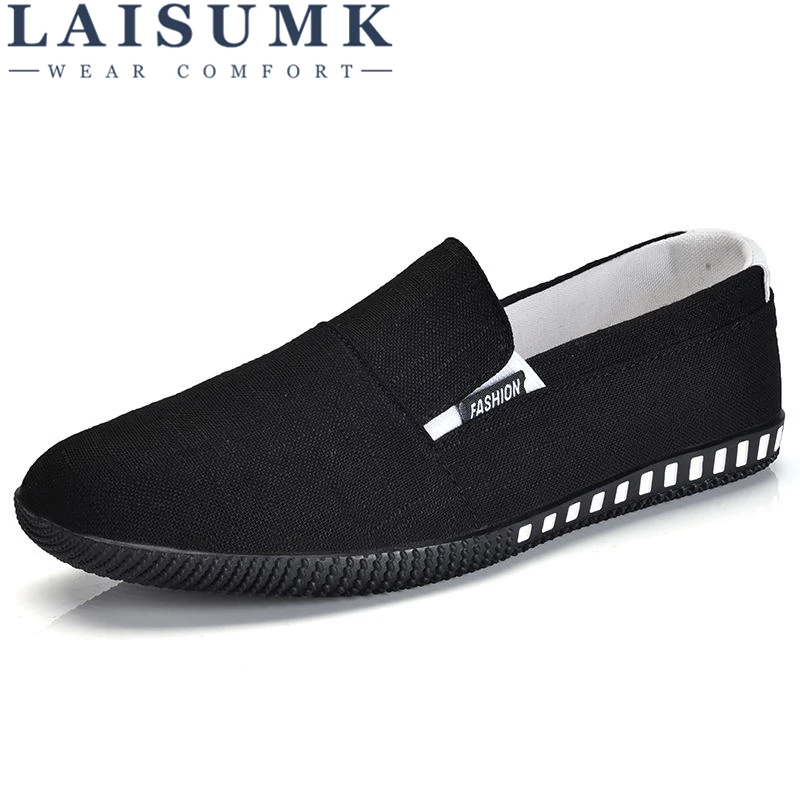 

2019 LAISUMK Fashion Breathable Men Casual Shoes Walking Canvas Shoes Spring Autumn Male Casual Shoes Men Flats