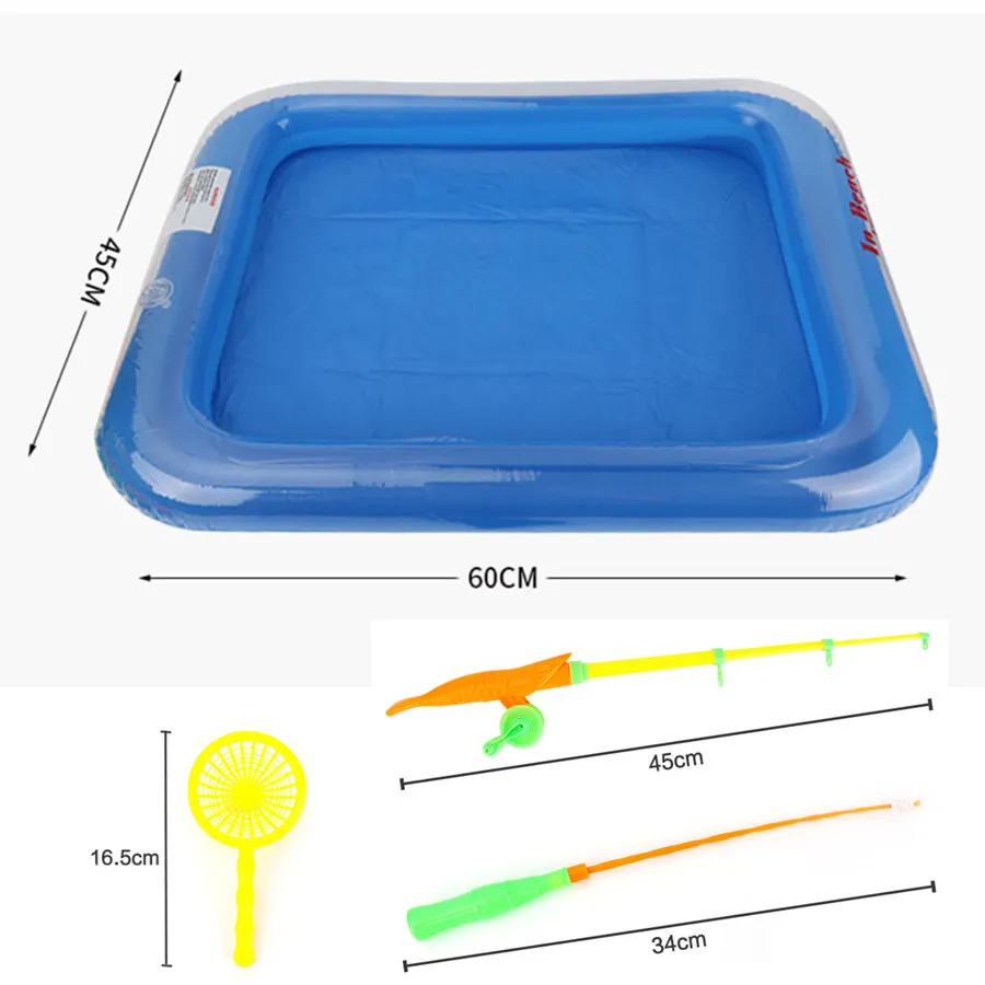 40 шт./лот детская Магнитная Рыбалка игрушка с надувной бассейн стержень чистый набор детей модель играть Рыбалка игры ребенок открытый Для ванной игрушечные лошадки