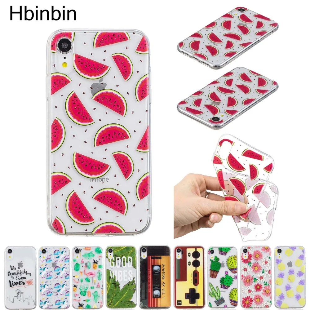 Hbinbin чехол для iphone XS Max XR случае рисунком прозрачный силиконовый X 5 5S 6 S 7 8 плюс
