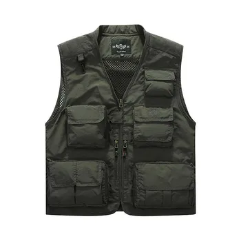 

4XL Plus Size Fashion Mesh Vest Spring Summer Men Casual Vest Big Pocket Sleeveless Jacket Loose Baggy Waistcoat Male Clothes