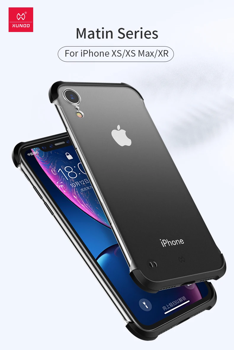 XUNDD Безель Бесплатный чехол для телефона для iPhone X XR XS Max Бампер Защитный матовый прозрачный корпус милый карамельный цвет чехол s разноцветный martin