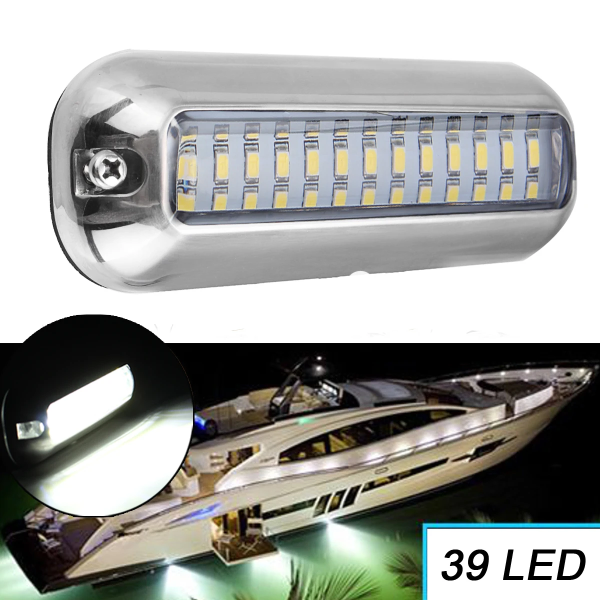 4x 316SS 27LED 50W Blue Pontoon Marine//Boat Transom Stern Light Underwater Lamp