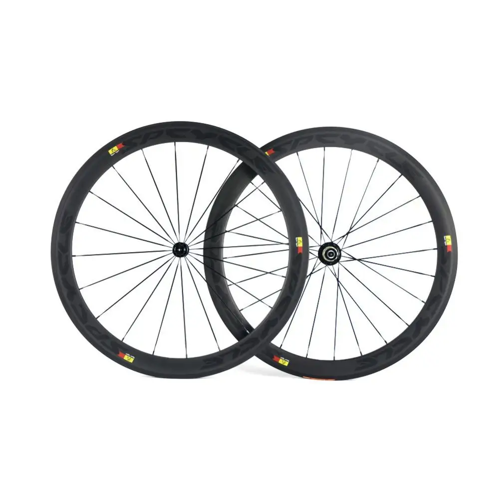 Spcycle Углеродные велосипедные колеса 700C 50 мм Clincher набор колес для карбонового дорожного велосипеда 3 к глянцевые матовые Углеродные колёса для гоночного велосипеда R13 ступицы - Цвет: Black Matt