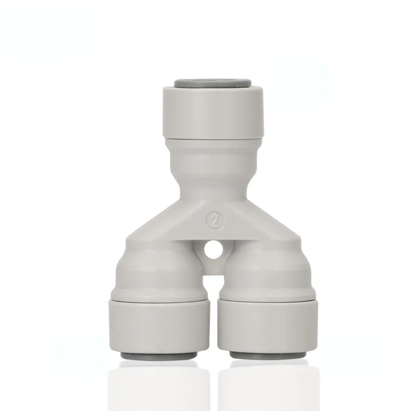 

3/8" OD Tube RO Water Filter 3 Ways Quick Connector Y Type Tight Junction PE Pipe Fitting