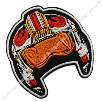 

X-Wing Pilot Helmet Embroidered Patch Star Wars Darth Vader Rebel Luke Skywalker Movie TV Series Emblem iron on badge applique