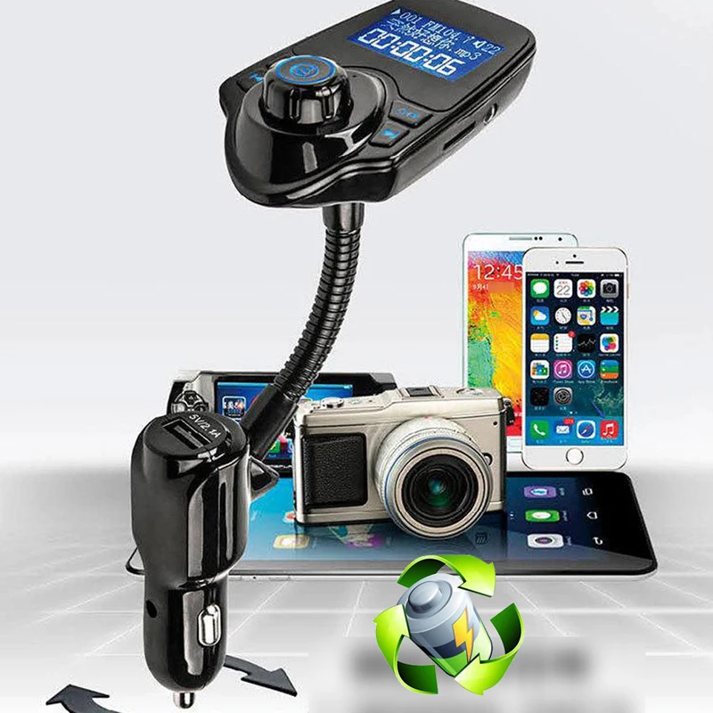 FM передатчик 5V 2.1A USB Автомобильное зарядное устройство светодиодный экран