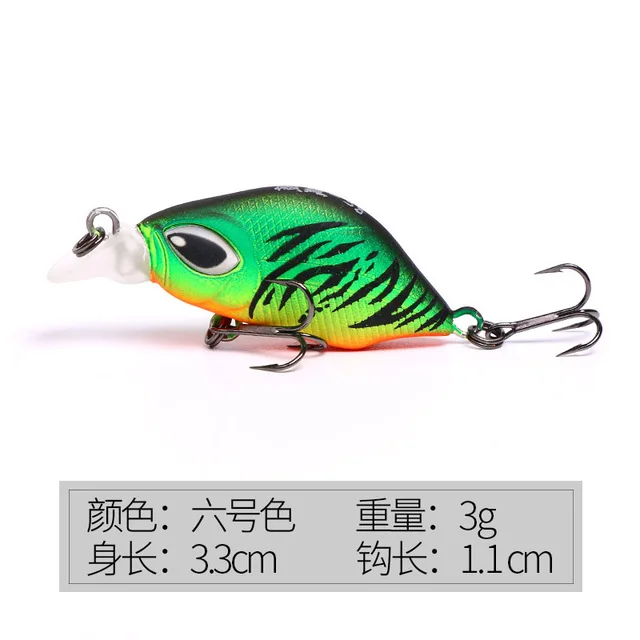 Мини-Приманка VIB, 3 г, 33 мм, Тонущая приманка для рыбалки, 1 шт., крошечная жесткая Приманка VMC, крючок UL, рыболовные снасти - Цвет: Светло-серый