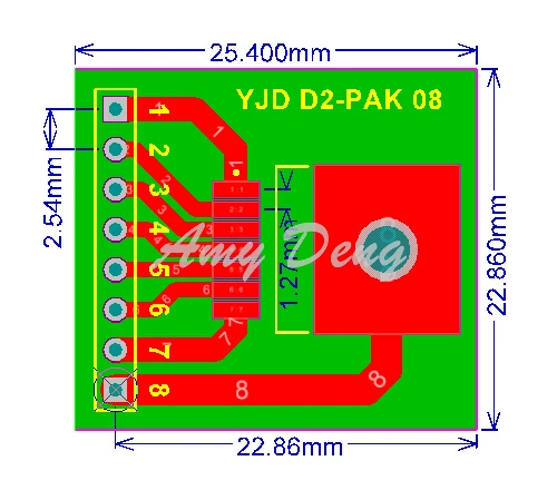 20 шт./лот TO263-8 переходная пластина D2-PAK поворота DIP2.54