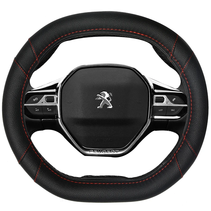 

DERMAY Car Steering Wheel Cover Micro Fiber Leather Customized for 2019 Peugeot 508L 350THP 400THP 5Colors dermay High Quality