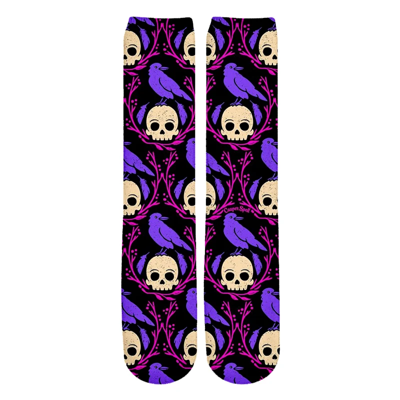 

NEW 3D many Skull Comic Punk Rock Doodle Retro Painting Art Socks Unisex Women Men Funny Novelty Starry Night Vintage Socks -1