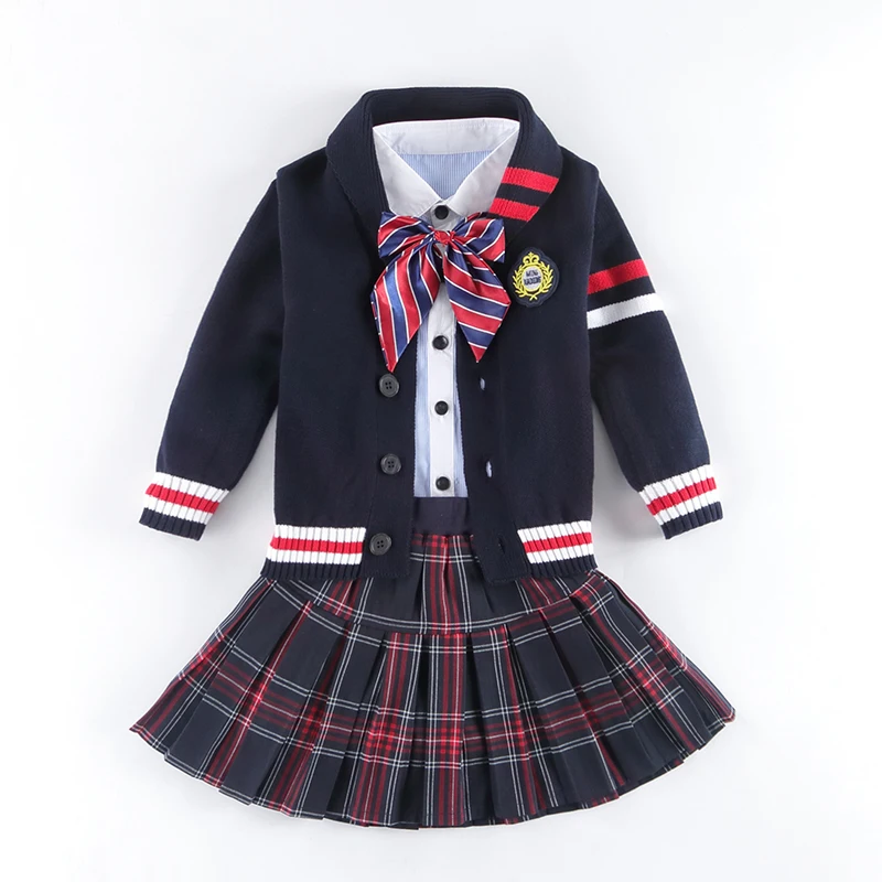 

New 2019 Spring Autumn Uniform School Children Suits Boys Girls School Uniforms Sweater Jacket Skirt Pants Student British Suit