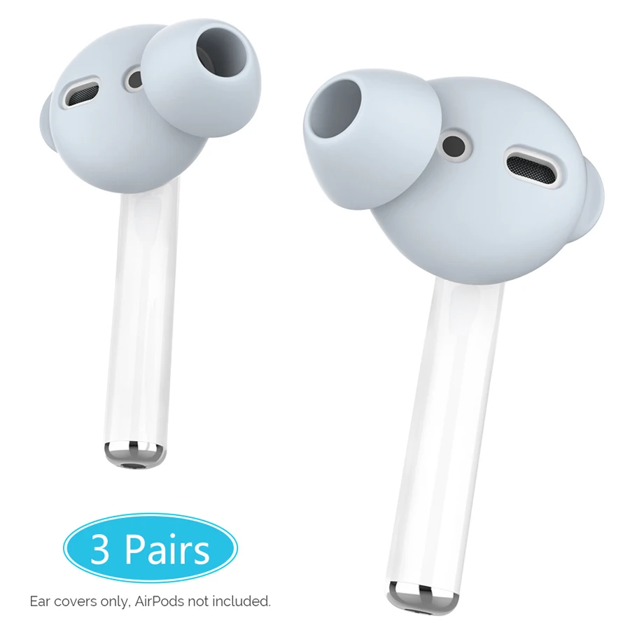 AhaStyle 3 пары силиконовых наушников вкладышей для Airpods 2 Чехол футляр хранения Apple