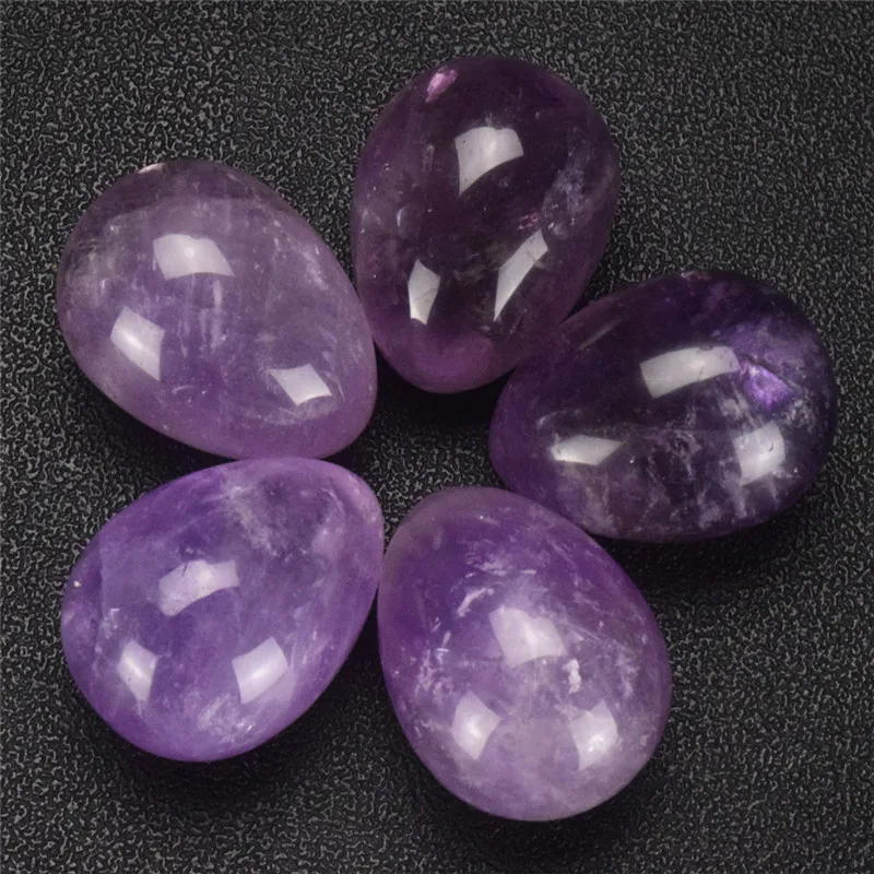 

1 pcs Undrilled Natural Amethyst Egg Pelvic Kegel Exercise Vaginal Tightening Jade Egg Health Care Crystal Healing Natural Stone
