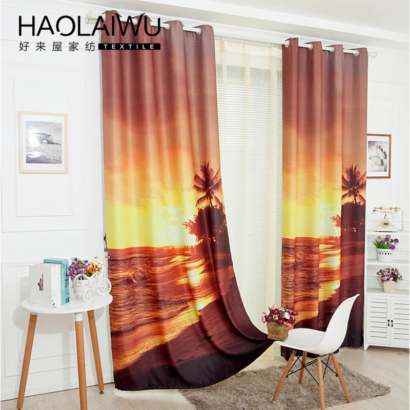 

Free shipping modern style 3D digital print Blackout curtain for living room window custom made