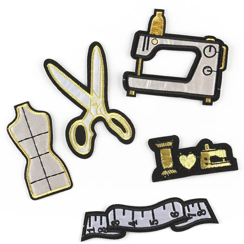 

Lychee Life Sewing Machine Scissors Love Design Patches Animal Cloth Patches Supplies Handmade Sewing On Clothes Bag Accessories