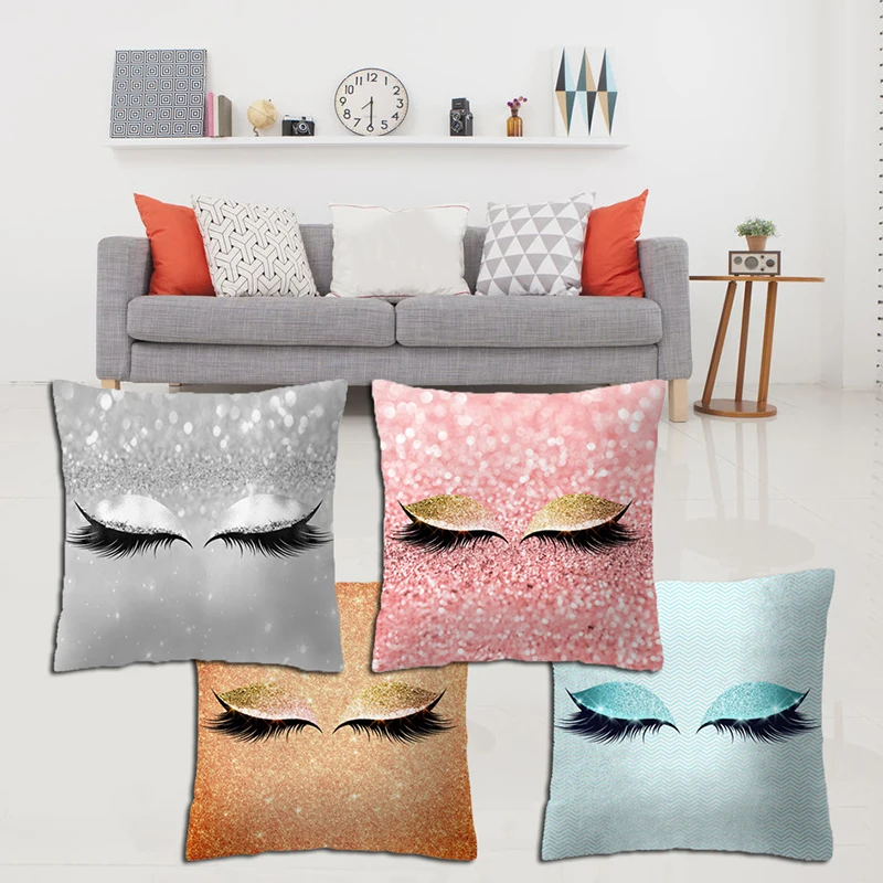 

45*45cm Eyelash Decorative Pillow Cases Home Geometric Cushion Soft Waist Lounge Pillow Covers 8A1683