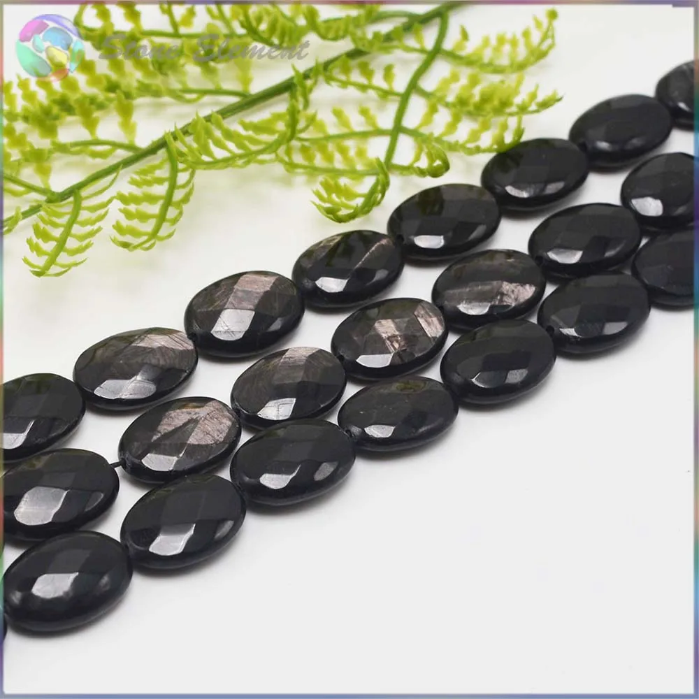 

Natural Hypersten / Hypersthene Faceted Oval Beads 13x18mm