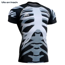 Обтягивающая мужская кофта, Джерси для велоспорта, размер S-4XL, костяная печать, крутая одежда для мужчин, короткий рукав, летняя одежда для велоспорта