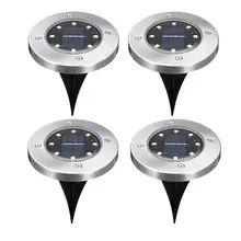 BRIDAY 4 шт. Солнечный 8 светодиодный уличная газонная лампа водонепроницаемый светодиодный втыкаемый в землю светильник Солнечный светодиодный для сада двора крыльца лестницы