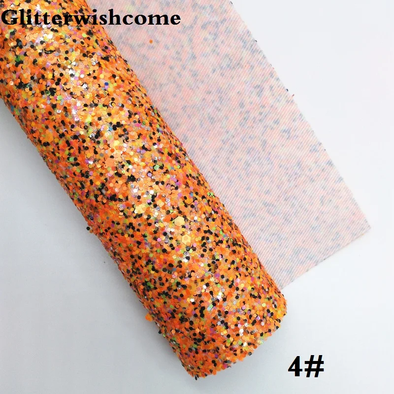 Glitterwishcome 21X29 см A4 размер винил для луков с эффектом блестящей кожи Ткань Винил для луков, GM259A - Цвет: 4