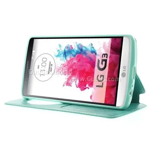 Roar Korea Noble Quick Circle Leather Flip Cover for LG G3 D850 D855 LS990 - Cyan
