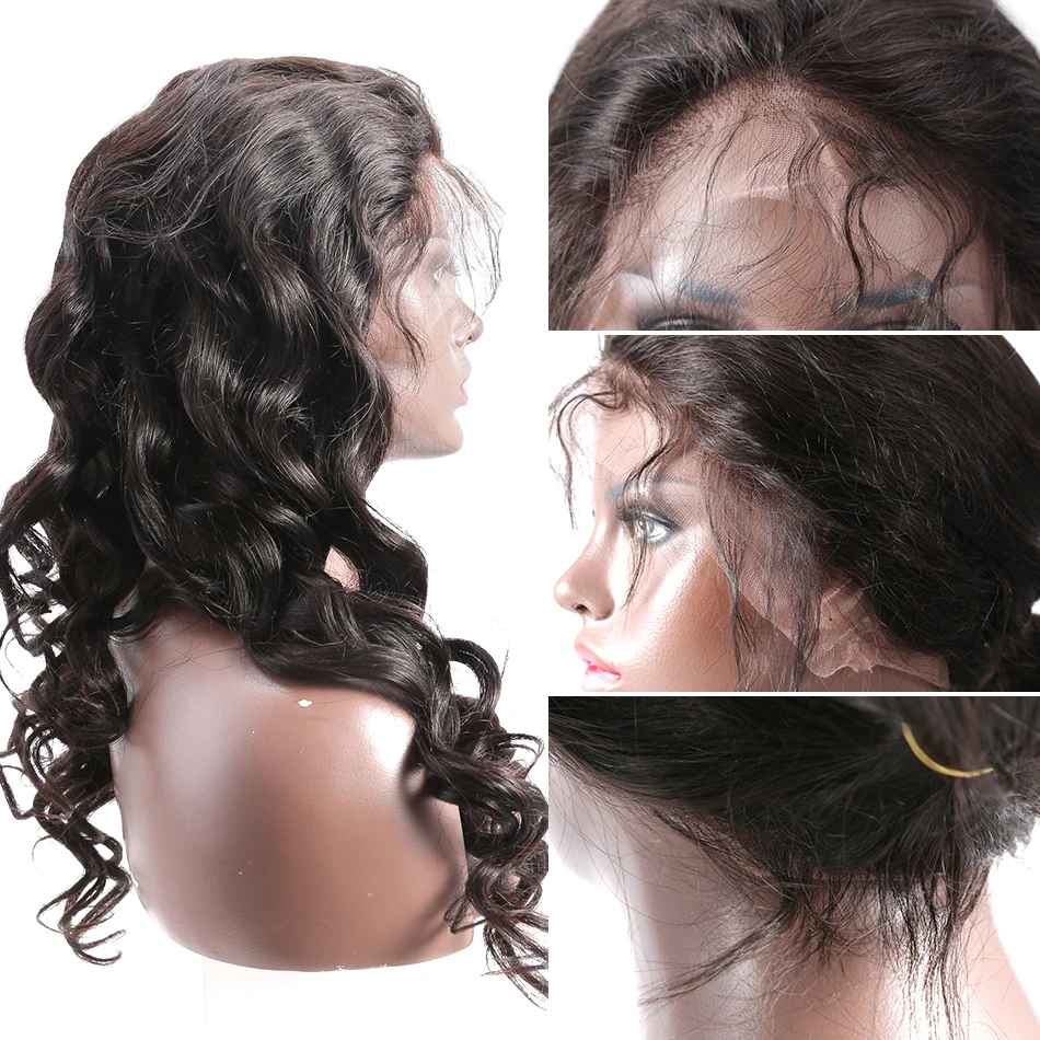 Luvin Glueless Pre Plucked Full Lace Human Hair Wigs With Baby Hair Brazilian Water Wave Remy Long