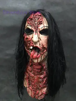 

2018 Hot Movie women Cos Mask Japanese Scary Mask Full Head Halloween Mask Terror Fancy Dress Horror Mask