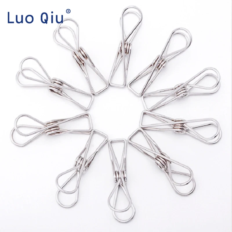 20pcs Multipurpose Stainless Steel Clips Clothes Pins Pegs Holders