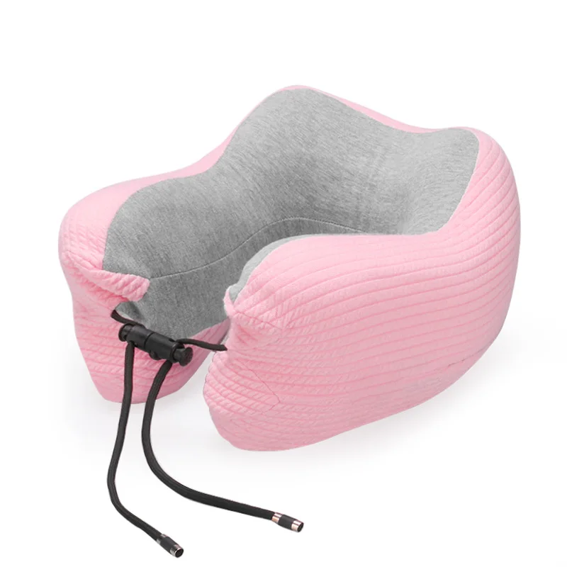 AUTOYOUTH дышащая и удобная подушка для шеи с эффектом памяти, u-образная регулируемая подушка для самолета - Цвет: PINK