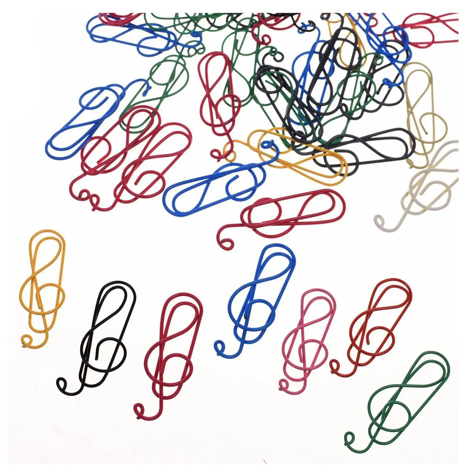 

PPYY NEW -50PCS Random Color Musical Notes Style Metal Cute Paper Clips