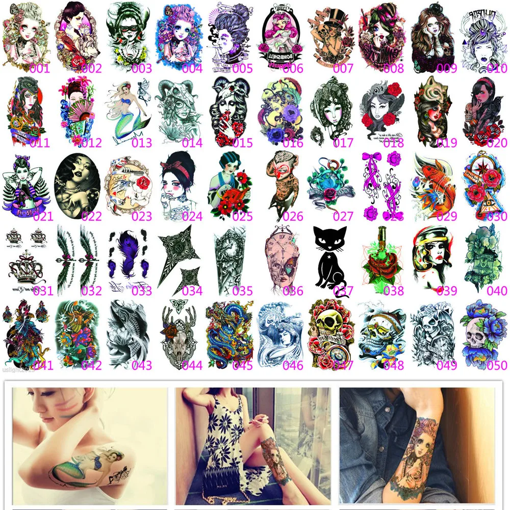 Buy Random 5 Sheets Multi Style Large Temporary Tattoo Body Back Art Handsome